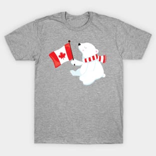 Canada Day, Polar Bear, Bear With Flag, Holiday T-Shirt